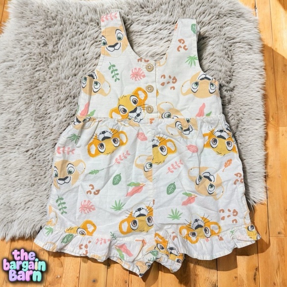 Disney Other - !!SALE Disney Baby Girls The Lion King Simba Infant Shortall Romper Outfit (12M)